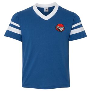 Youth V-Neck Jersey with Striped Sleeves Thumbnail